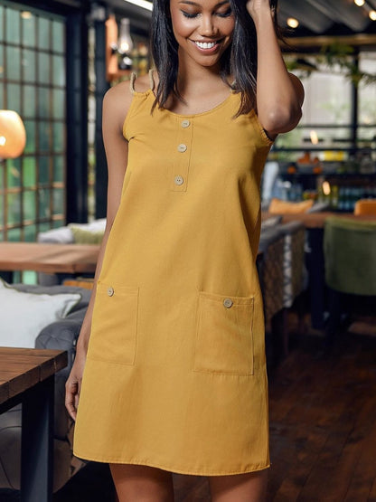 Minivestido con tirantes finos dobles y cuello redondo