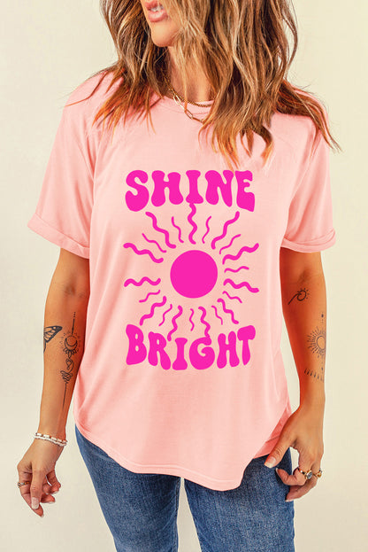 SHINE BRIGHT T-Shirt mit Rundhalsausschnitt und kurzen Ärmeln