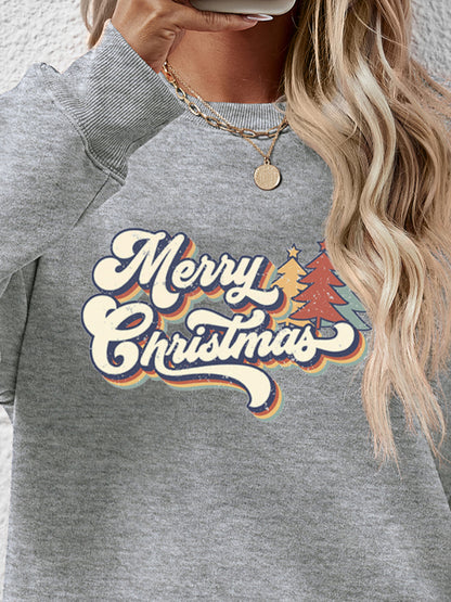 Sweatshirt mit Rundhalsausschnitt und Weihnachtsbuchstabengrafik