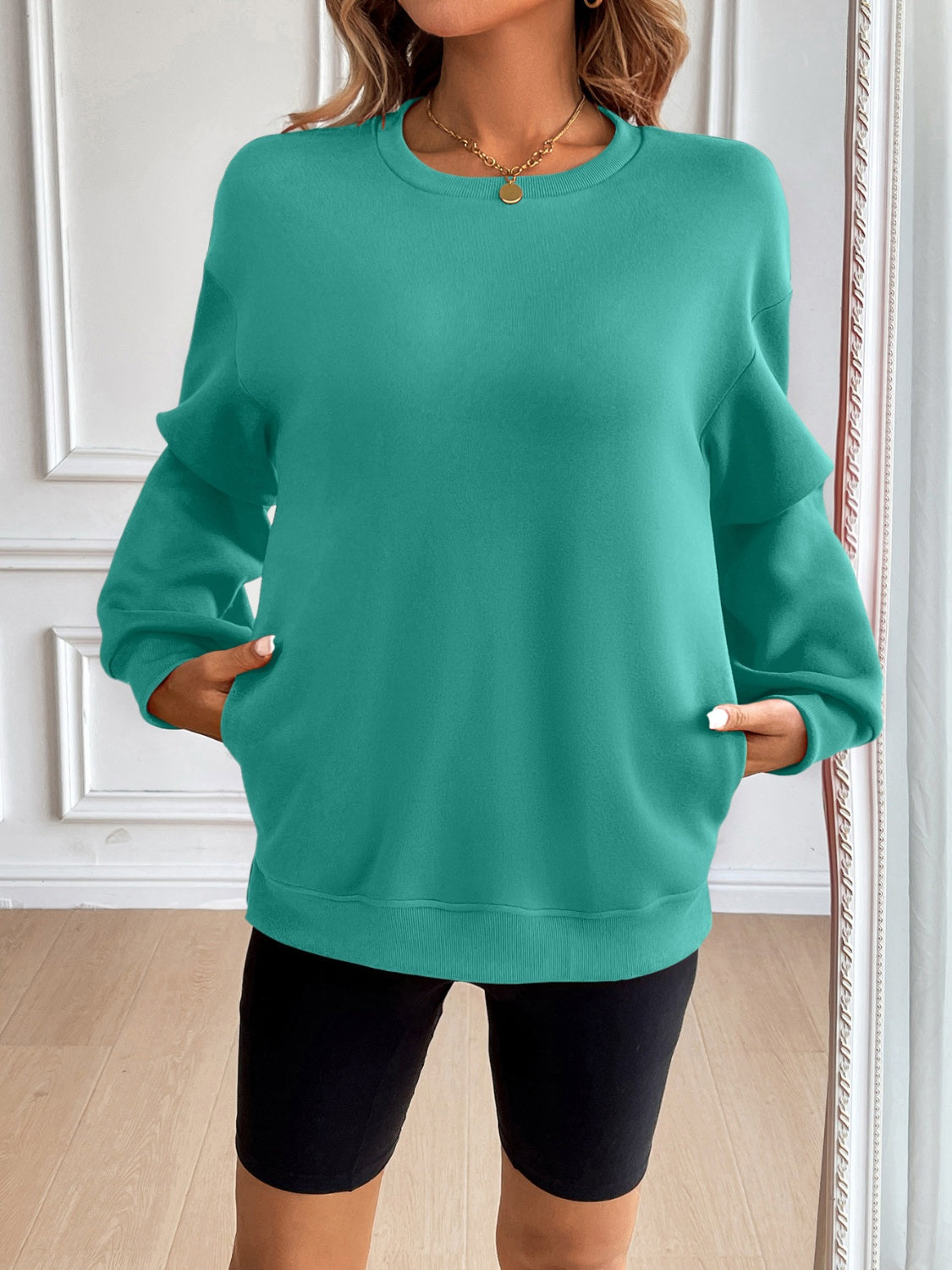 Ivy Lane Langarm-Sweatshirt mit Rundhalsausschnitt