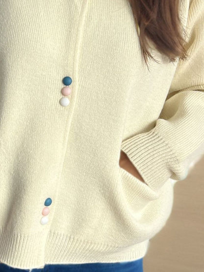 Langärmliger Cardigan mit Knopfleiste und Taschen