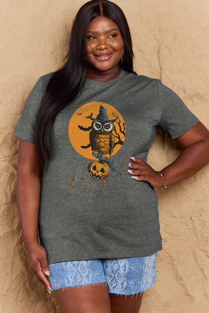 Simply Love – Baumwoll-T-Shirt in voller Größe mit Halloween-Motiv und Grafik