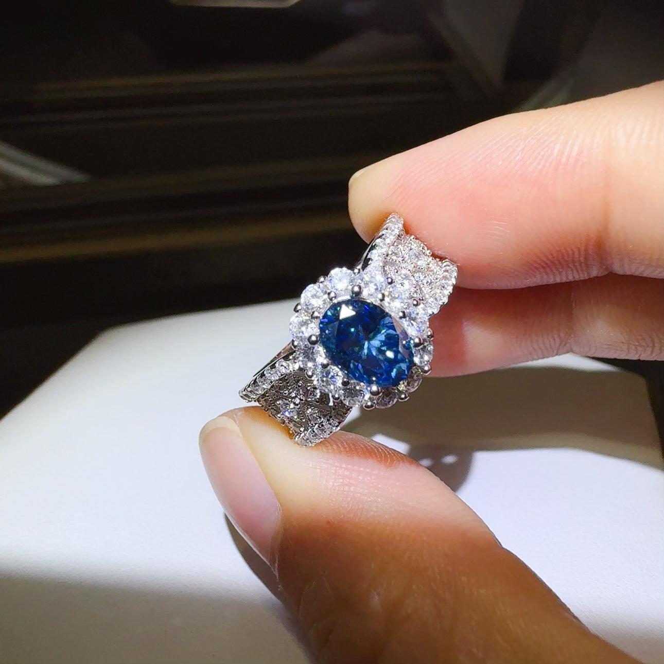 1 Karat Moissanit Zirkon 925 Sterling Silber Ring