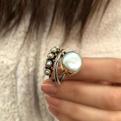 Dreilagiger offener Ring aus Legierung