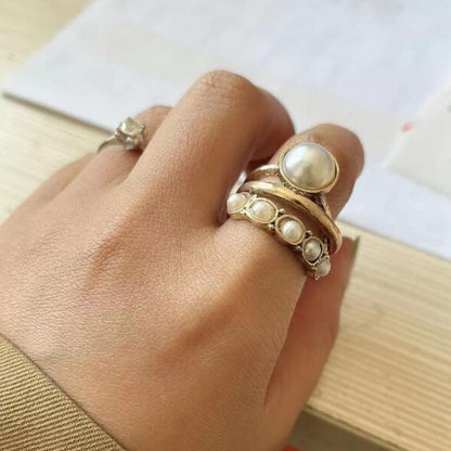 Dreilagiger offener Ring aus Legierung