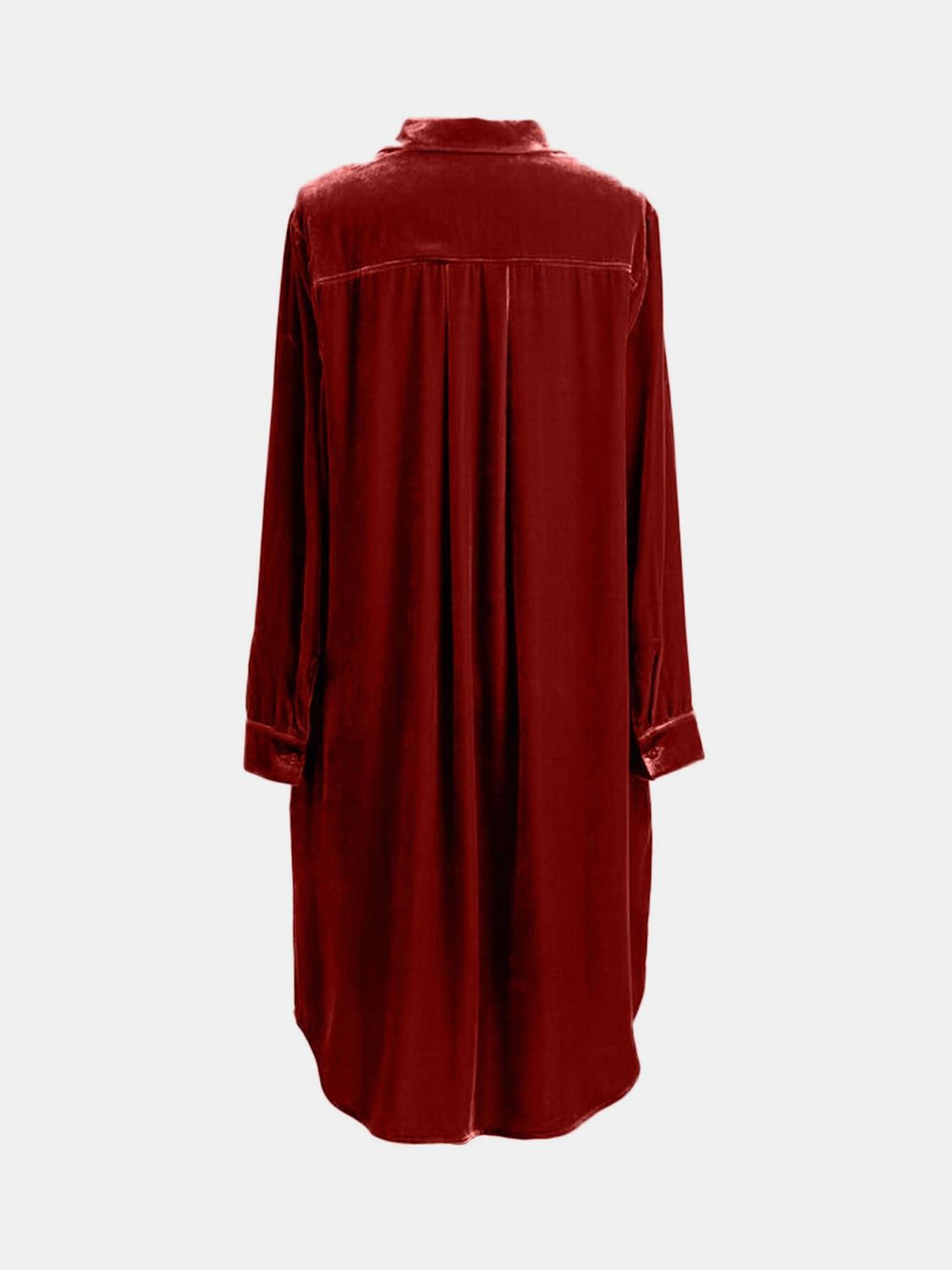 Knielanges Kleid mit langen Ärmeln und Knopfleiste