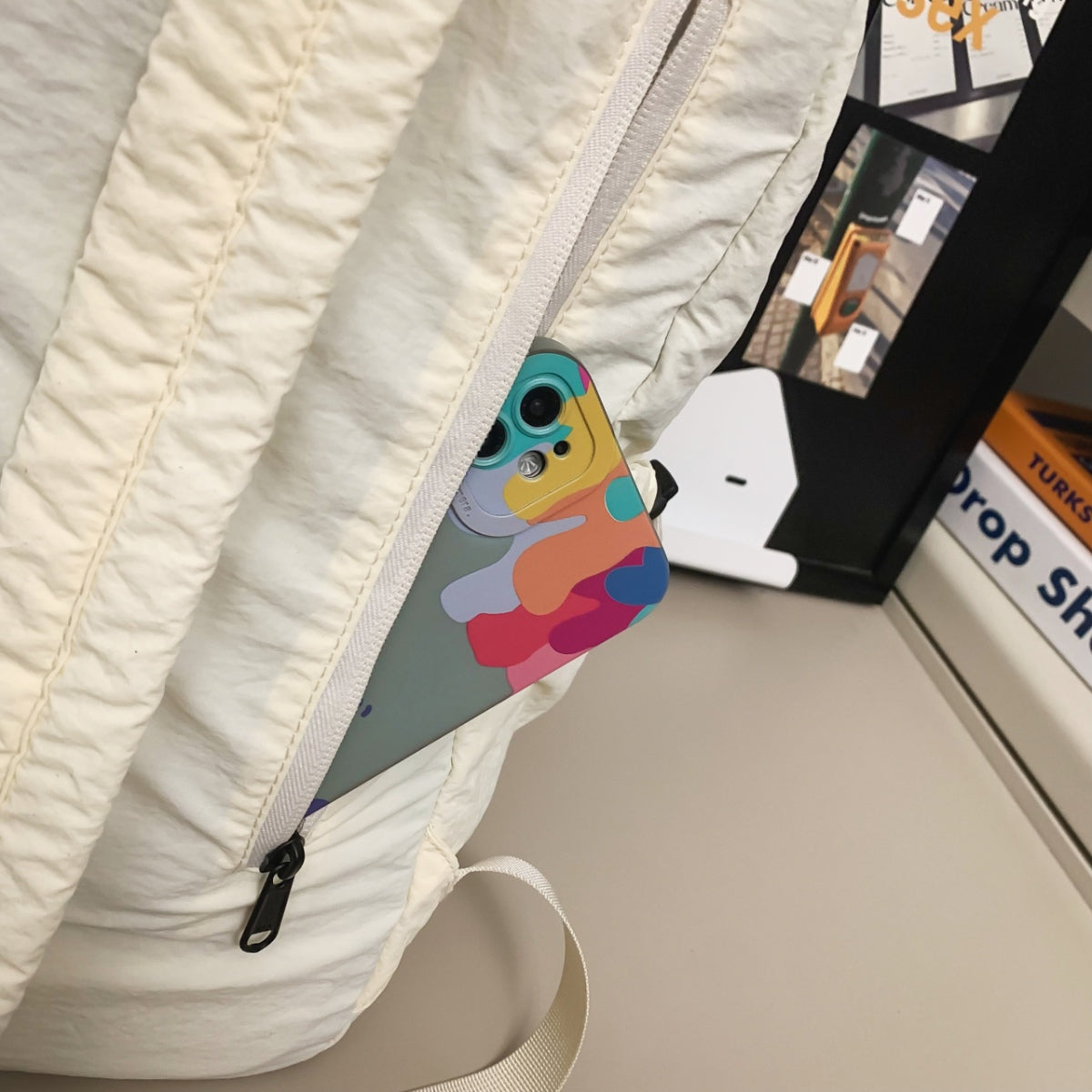 Rucksack aus Nylon mit Kordelzug