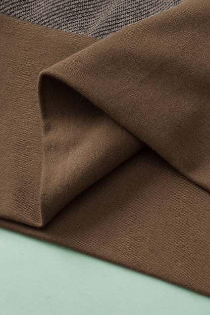 Langarmbluse mit Farbblockdesign und Kerben