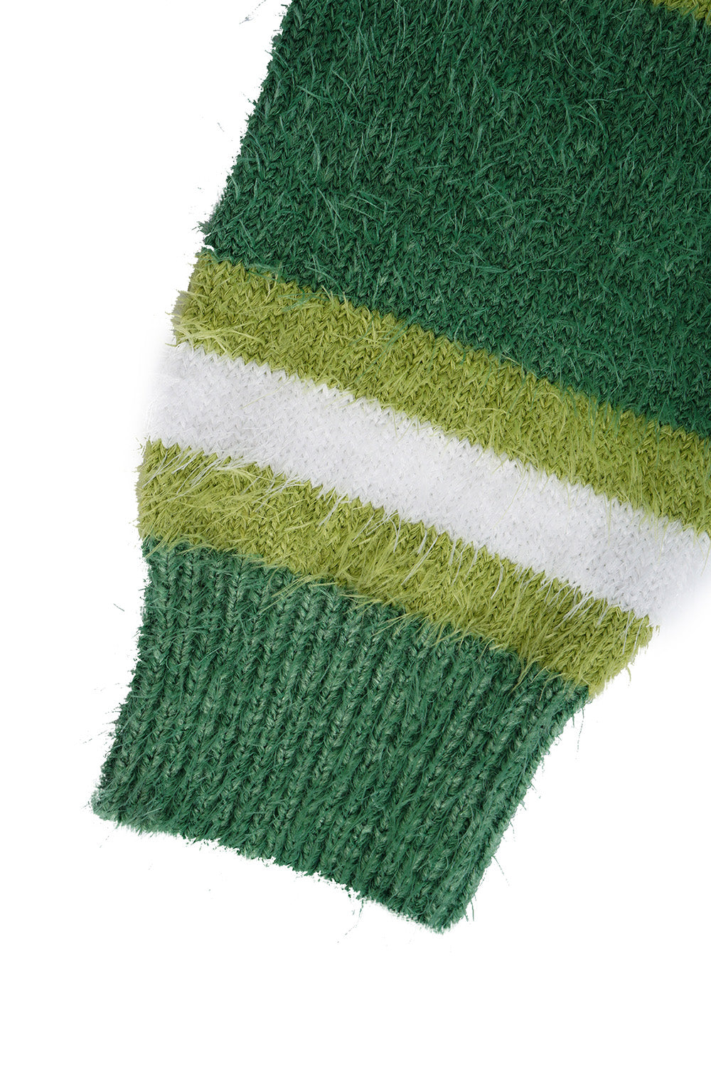 Gestreifter Cardigan mit Knöpfen und überschnittenen Schultern