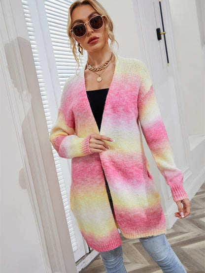Angel Wings Strickjacke in voller Größe mit Farbverlauf und offener Vorderseite
