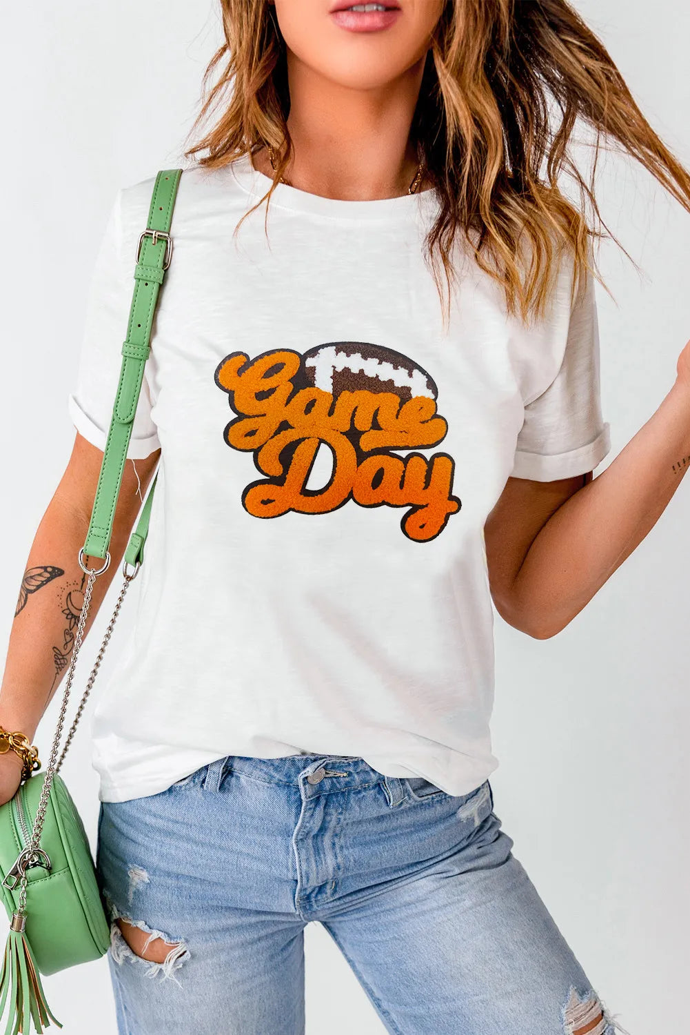 GAME DAY T-Shirt mit Rundhalsausschnitt und kurzen Ärmeln