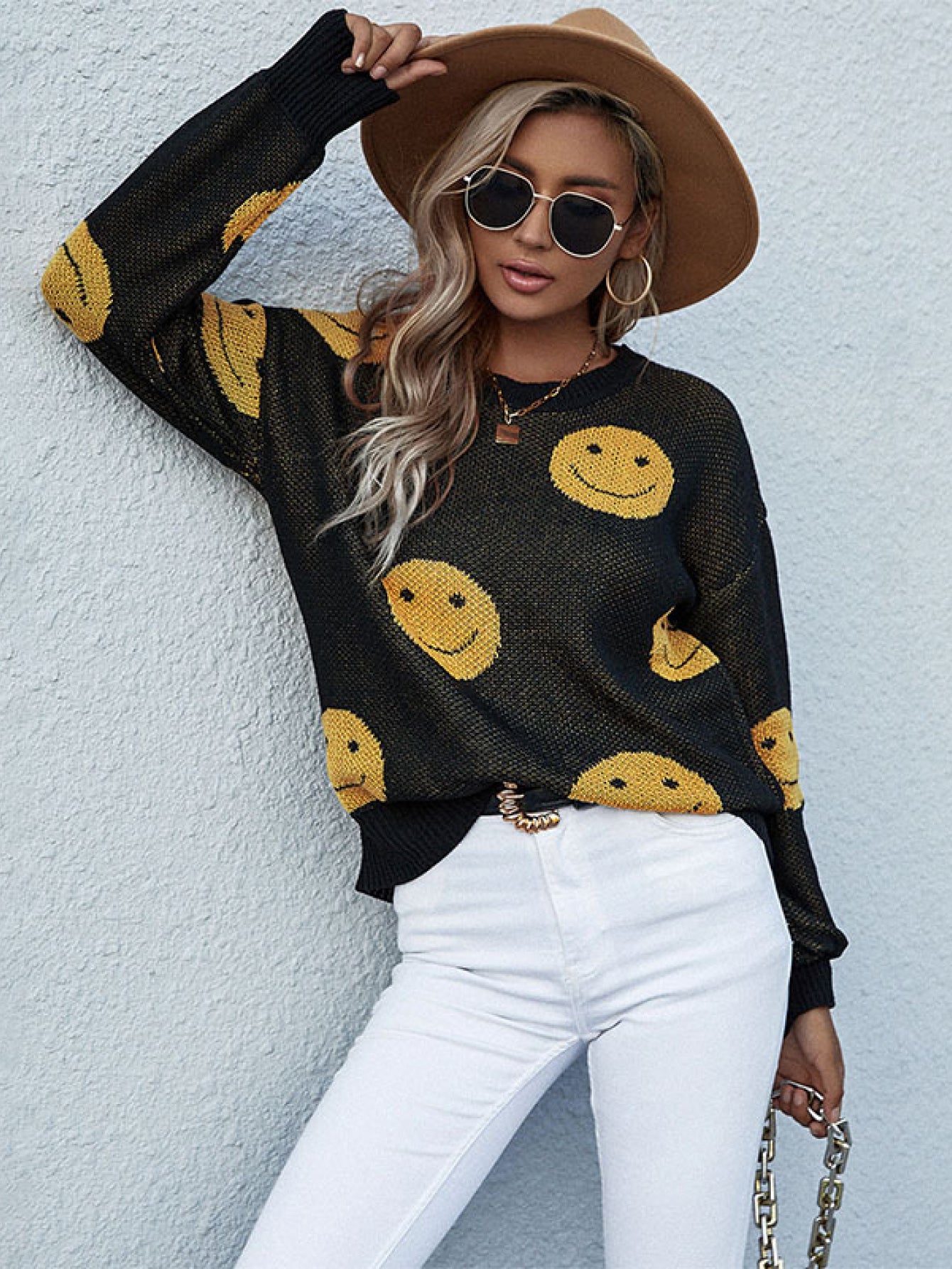 Perfee – Pullover mit Smiley-Gesicht