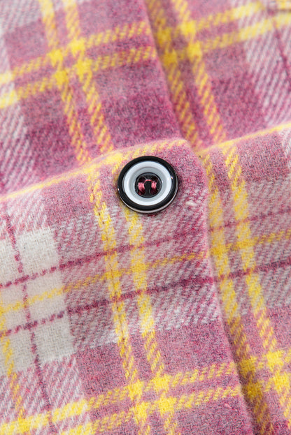 Karierte Hemdjacke mit Kragen und Knopfleiste