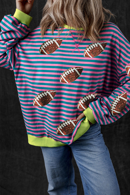Gestreiftes Fußball-Langarm-Sweatshirt