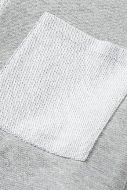 Oberteil mit Farbblock und zwei Brusttaschen sowie U-Boot-Ausschnitt