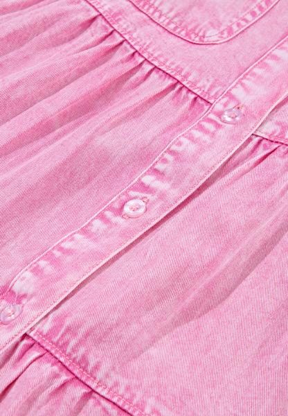 Mini-Jeanskleid mit Kragen und Knopfleiste