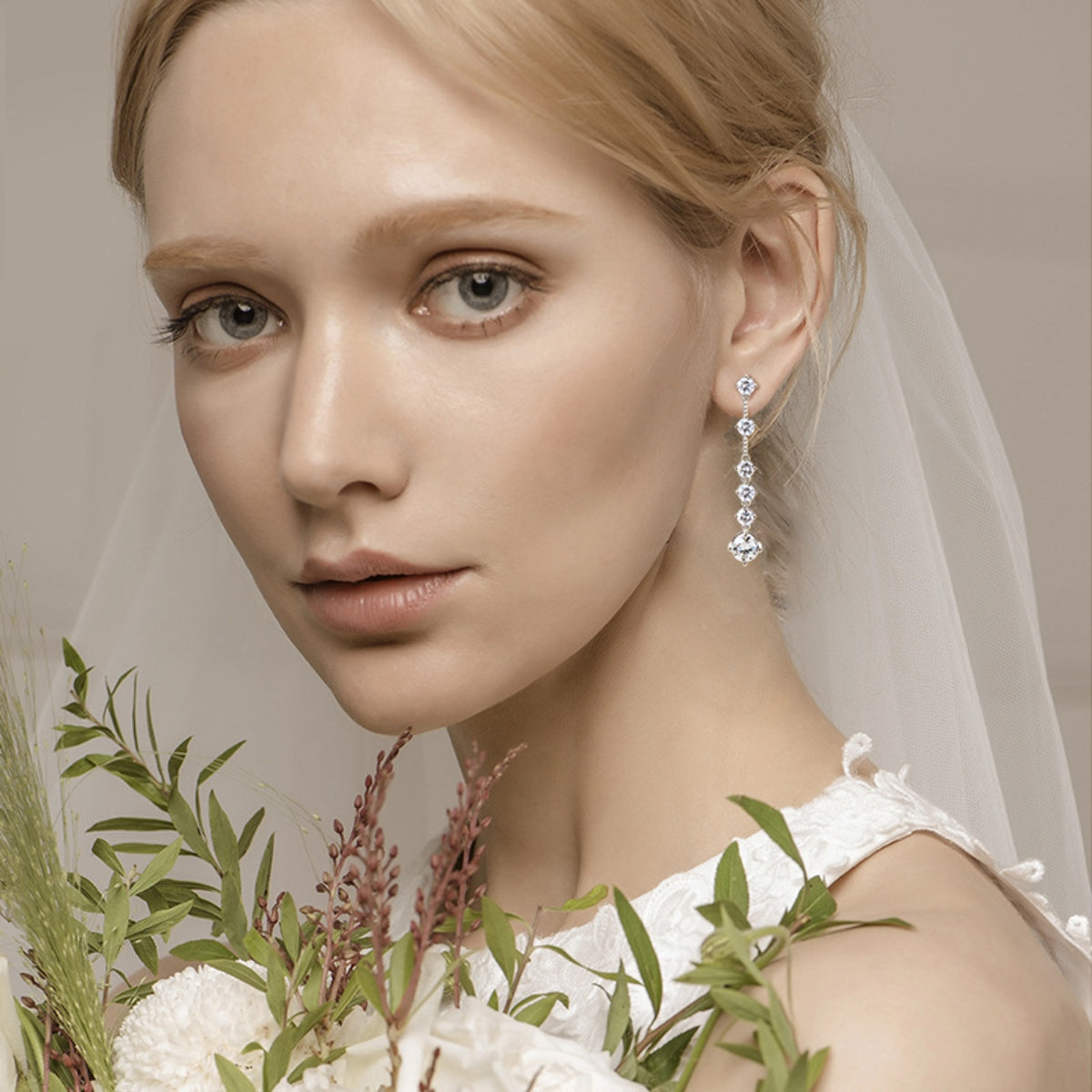 4 Karat Moissanit 925 Sterling Silber Ohrringe