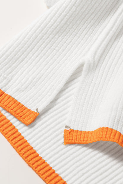 Pullover mit kontrastierendem Halbreißverschluss und überschnittenen Schultern