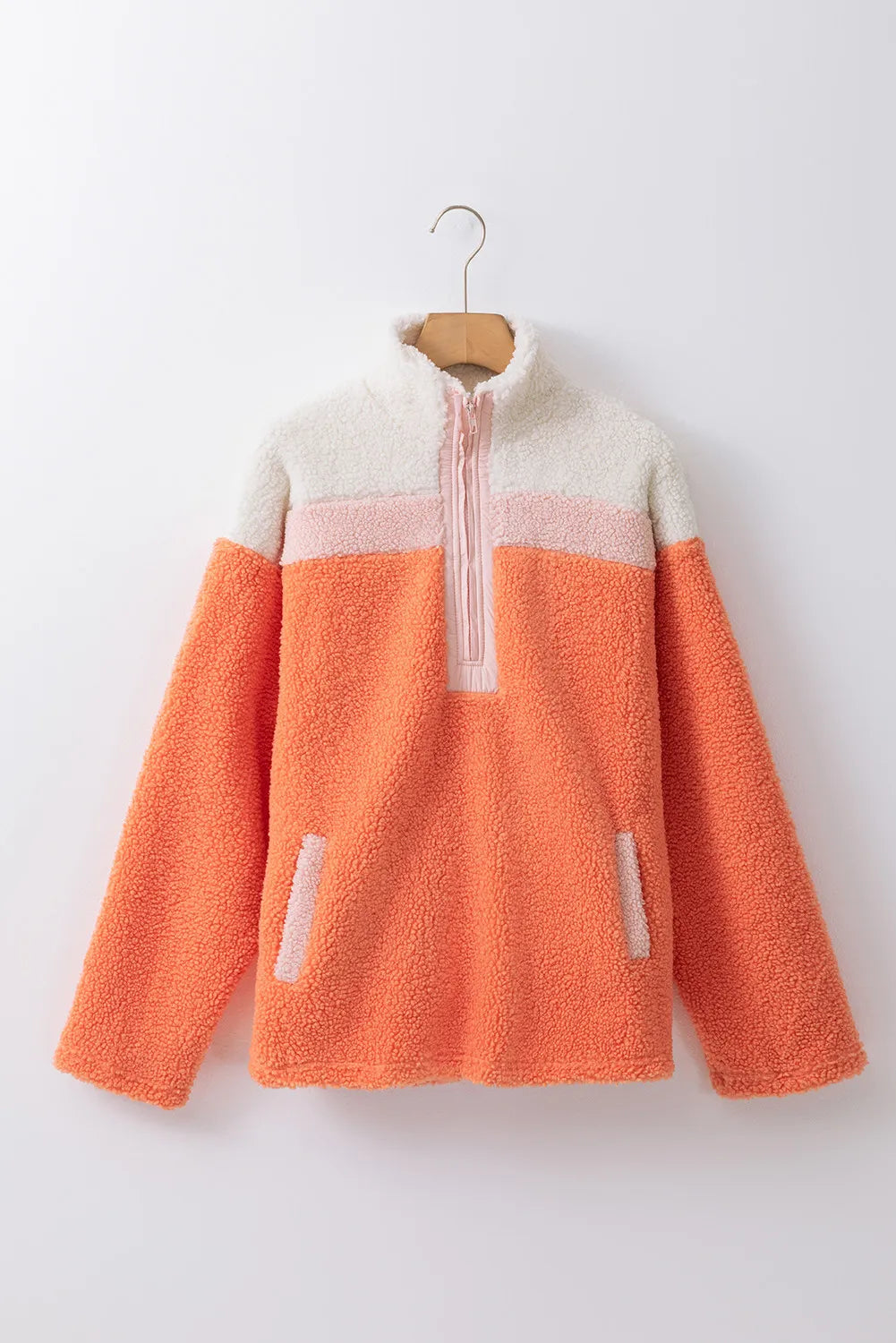 Sweatshirt mit kontrastierendem, halblangem Reißverschluss und langen Ärmeln