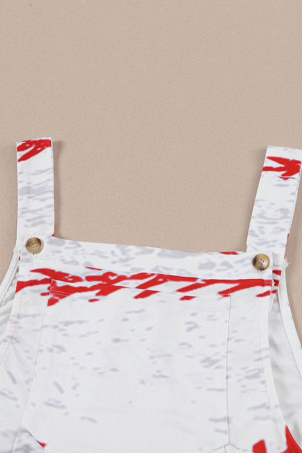 Pocketed Printed Wide Strap Overall