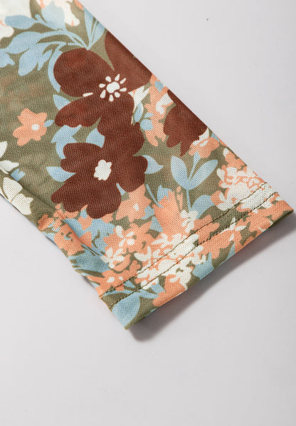 Langarm-T-Shirt mit Rundhalsausschnitt und Blumenmuster