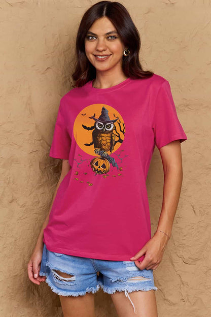 Simply Love – Baumwoll-T-Shirt in voller Größe mit Halloween-Motiv und Grafik
