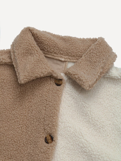 Perfee – Langärmlige Jacke mit Farbblockdesign und Kragen