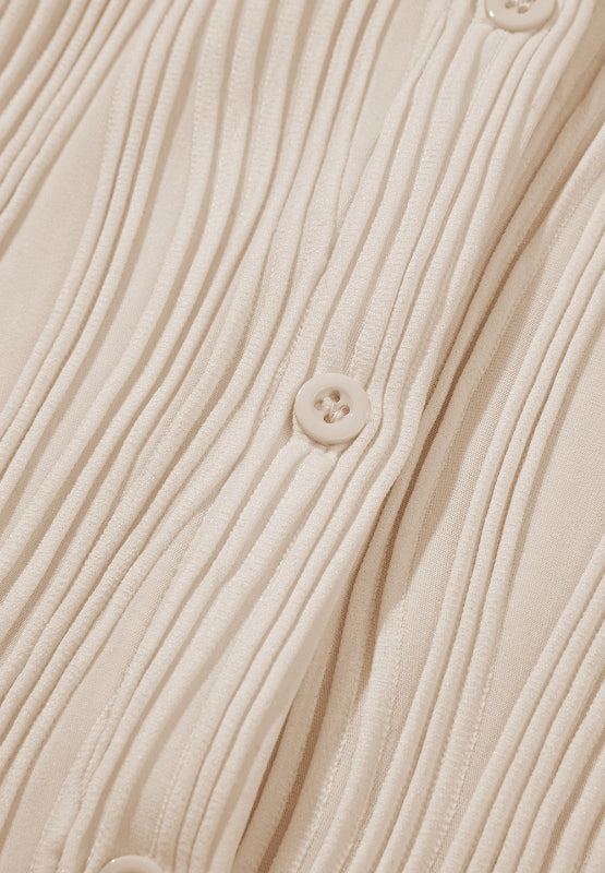 Strukturiertes Langarmhemd mit Kragen und Knopfleiste