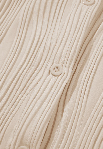 Strukturiertes Langarmhemd mit Kragen und Knopfleiste