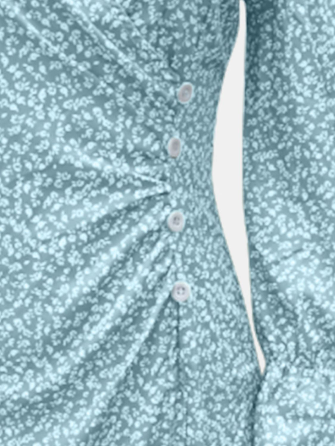 Bedrucktes, langärmliges Midikleid in Übergröße