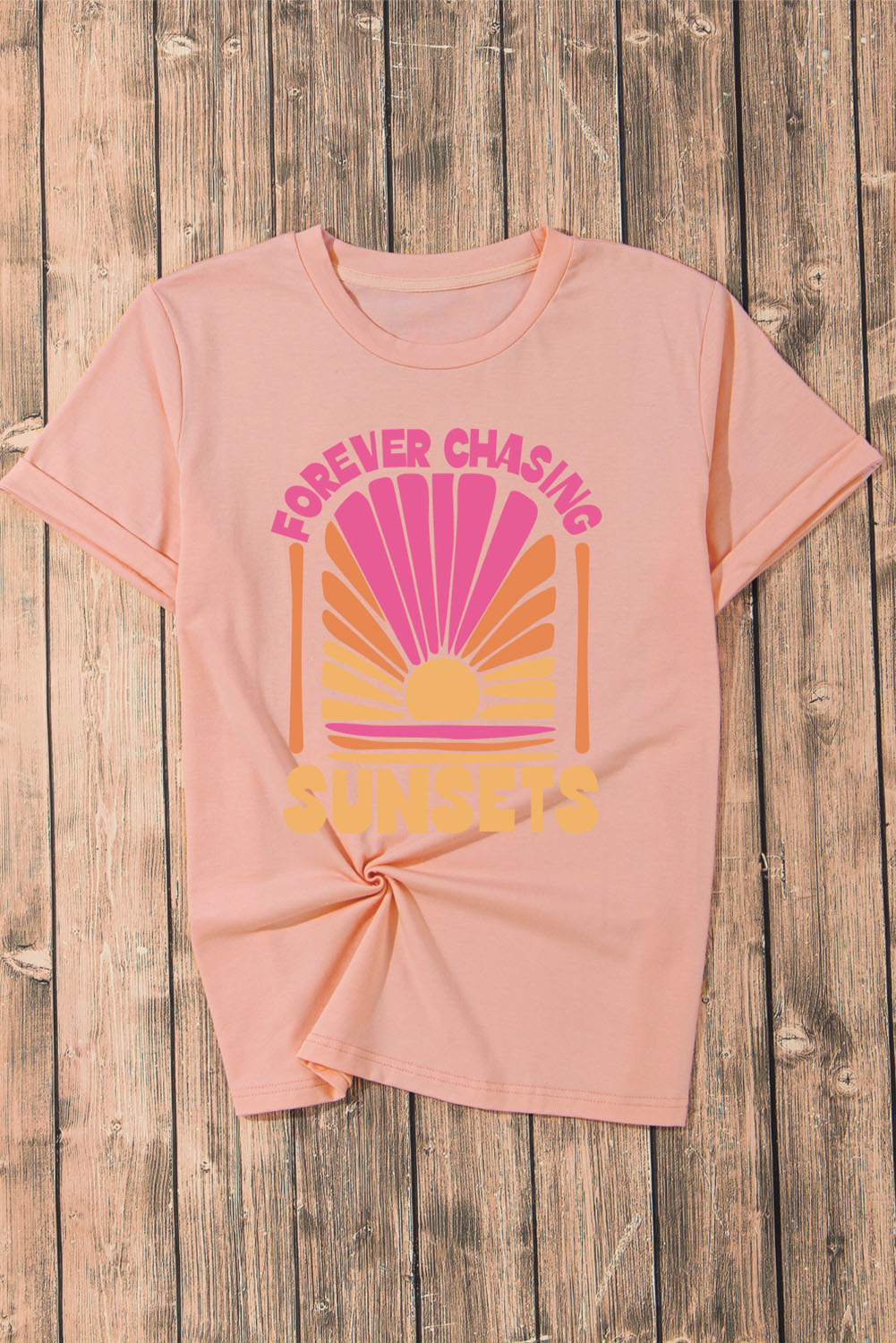 FOREVER CHASING SUNSETS Rundhals-T-Shirt