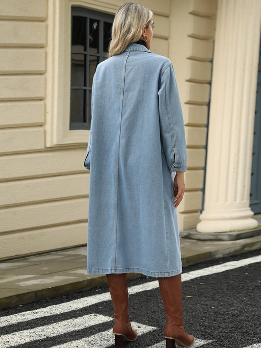 Jeansjacke mit Knopfleiste und Kragen