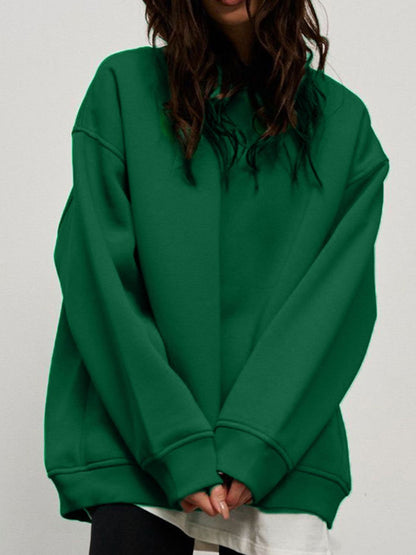 Sweatshirt mit Rundhalsausschnitt, überschnittenen Schultern und langen Ärmeln