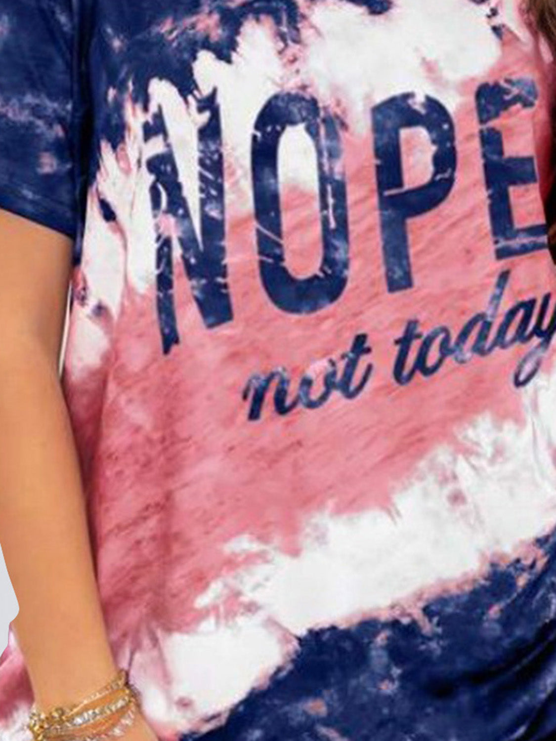 NOPE NOT TODAY T-Shirt mit Rundhalsausschnitt und kurzen Ärmeln