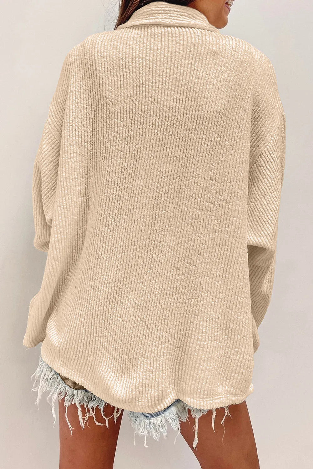 Langärmlige Hemdjacke mit Knopfleiste