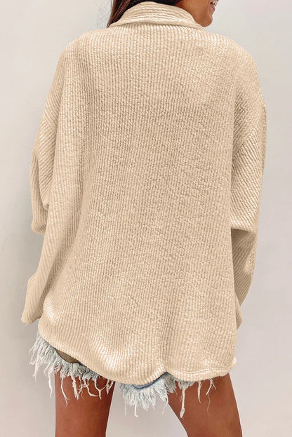 Langärmlige Hemdjacke mit Knopfleiste