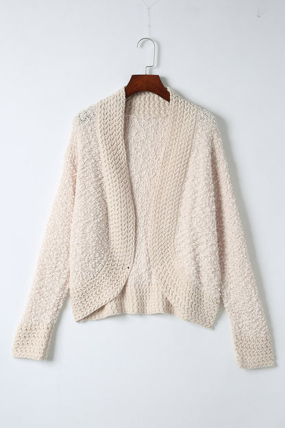 Einfarbige Strickjacke mit offener Vorderseite