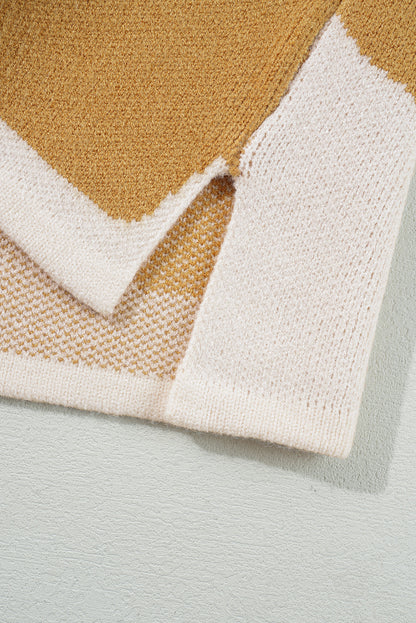 Pullover mit Stehkragen und kurzen Ärmeln und Blumenmuster in Kontrastfarbe