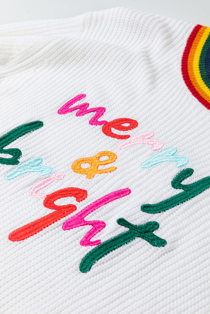 MERRY &amp; BRIGHT Gerippter Rundhalspullover