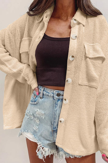 Langärmlige Hemdjacke mit Knopfleiste