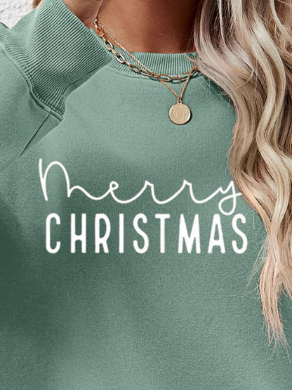 MERRY CHRISTMAS Sweatshirt mit überschnittenen Schultern