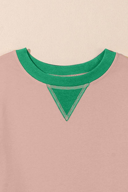 Sweatshirt mit kontrastierendem Rundhalsausschnitt und langen Ärmeln