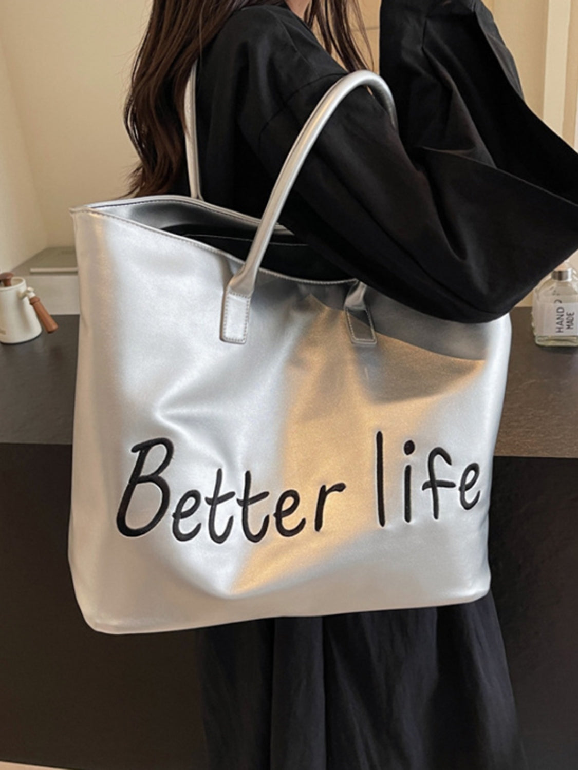 BETTER LIFE Einkaufstasche aus PU-Leder