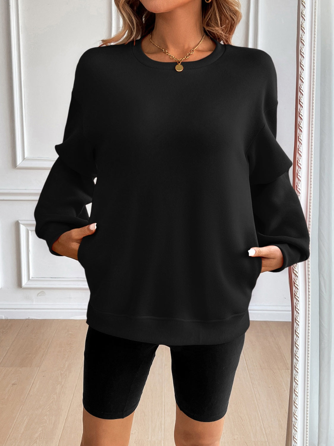 Ivy Lane Langarm-Sweatshirt mit Rundhalsausschnitt