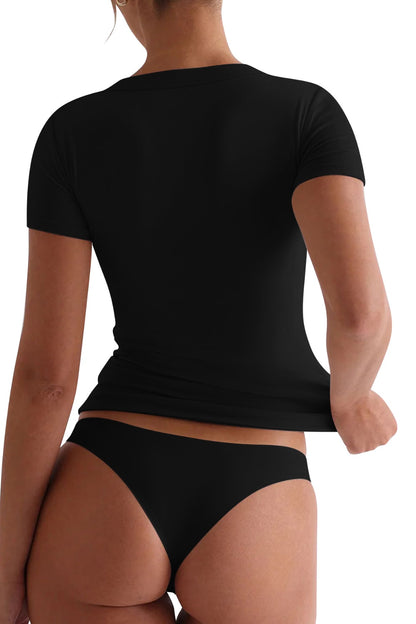 Lovelet – Kurzärmliges T-Shirt mit U-Ausschnitt