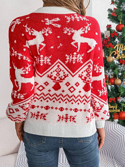 Weihnachtselement Rundhals Langarmpullover