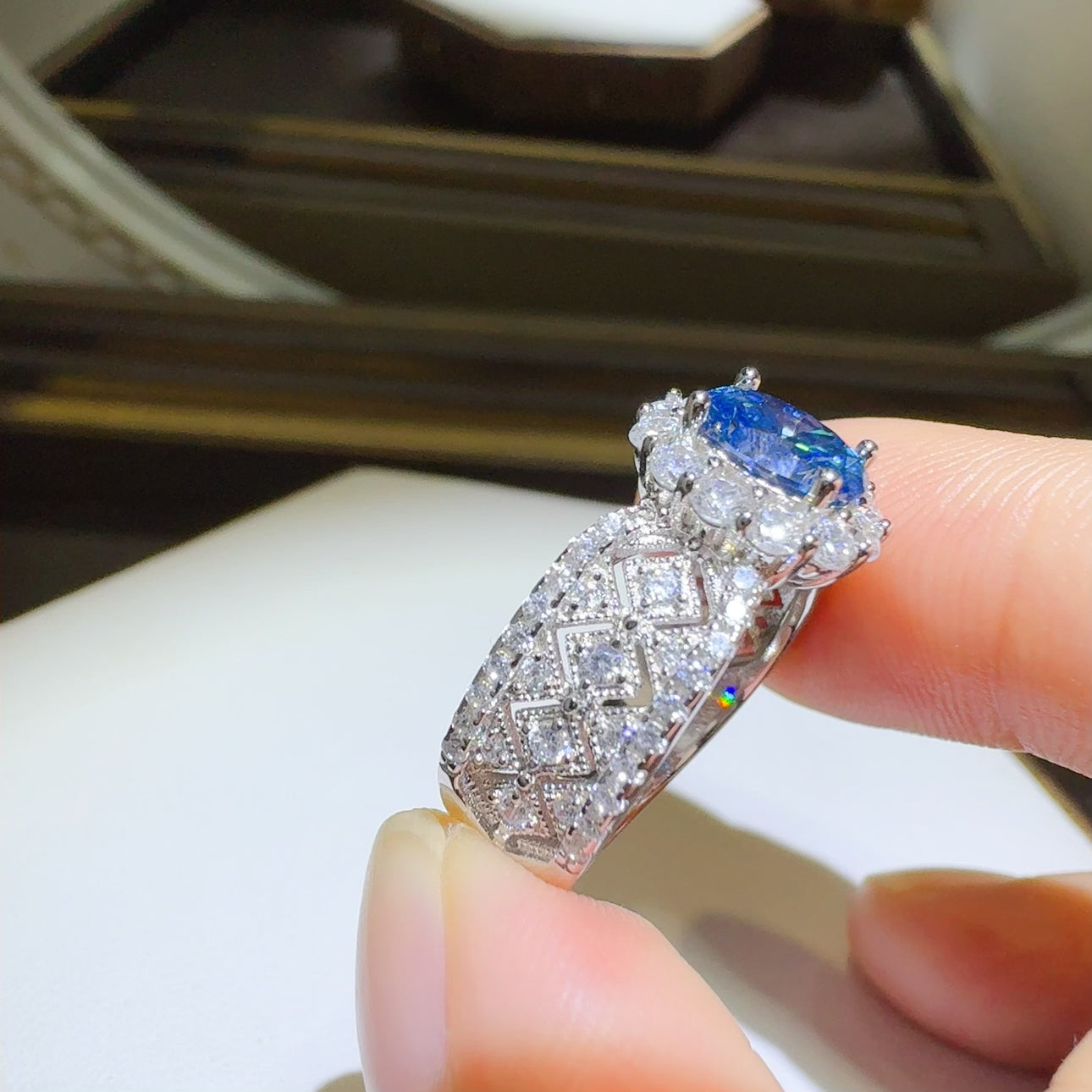 1 Karat Moissanit Zirkon 925 Sterling Silber Ring