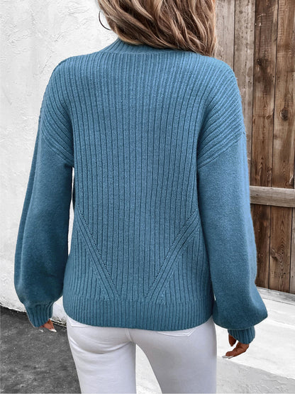 Langärmlige Strickjacke mit Reißverschluss