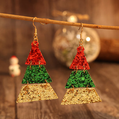 Paillettenohrringe aus PU-Leder