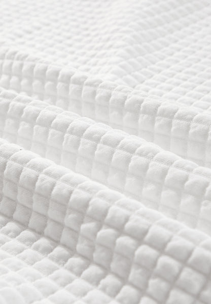 Texturiertes Langarm-Sweatshirt mit Johnny-Kragen